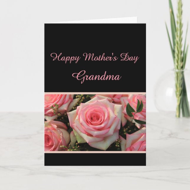 grandma  Happy Mother's Day rose card (Front)