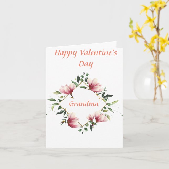 Grandma Happy Valentine's Day Card (Yellow Flower)