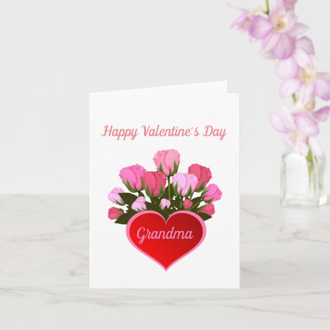 Grandma Happy Valentine's Day Card (Orchid)