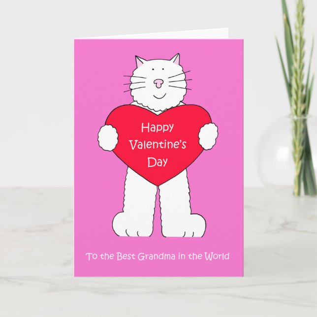 Grandma Happy Valentine's Day Holiday Card (Front)