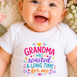 Grandma Has Waited Colourful Baby Bodysuit