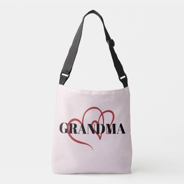 grandma heart1 crossbody bag (Front)