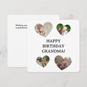 Grandma Hearts Photo Collage Personalised Birthday Card