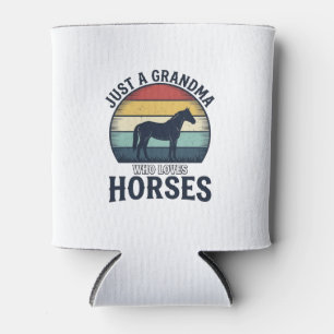 Grandma Horse Lover Vintage Western Shirt Design Can Cooler