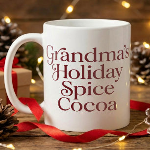 Grandma Hot Chocolate Saying, Simple Holiday Cocoa Coffee Mug