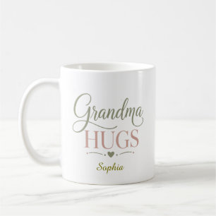 Grandma Hugs Personalised Name Gift Coffee Mug