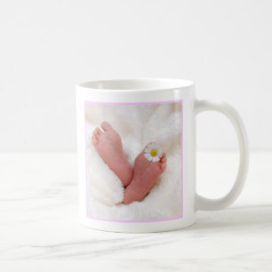 Grandma In Waiting Pink Baby Feet Announcement Coffee Mug