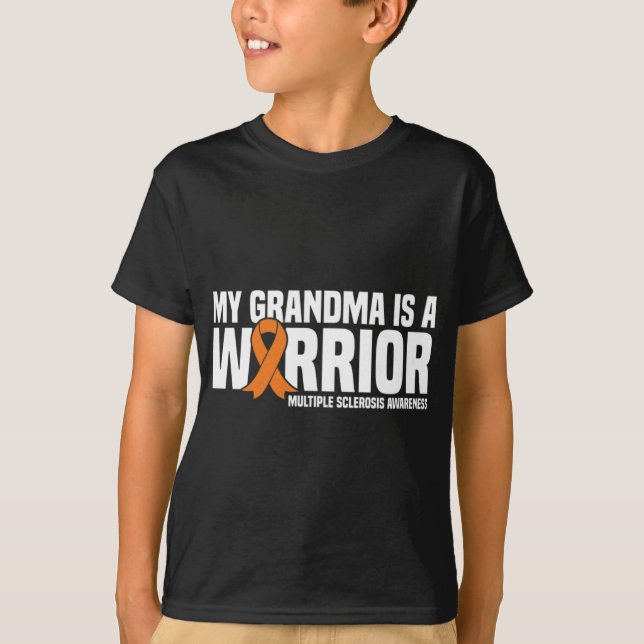 Grandma Is A Warrior Ms Multiple Sclerosis Awarene T-Shirt (Front)