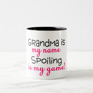 Grandma Is My Name Spoiling Is My Game Two-Tone Coffee Mug