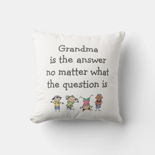 Grandma is the Answer Fun Kids Quote Cushion