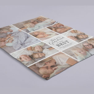 Grandma is the Best Photo Collage Fleece Blanket