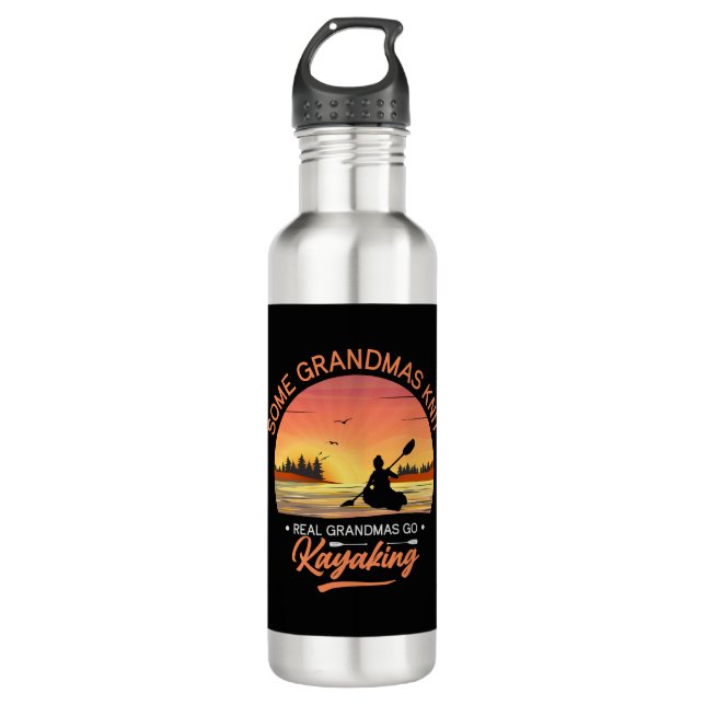 Grandma Kayaking 710 Ml Water Bottle (Front)