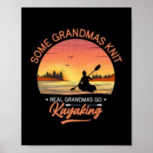 Grandma Kayaking Poster