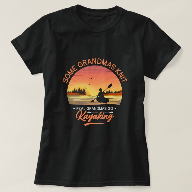Grandma Kayaking  T-Shirt (Design Front)