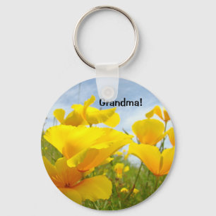 Grandma! keychain Orange California Poppies