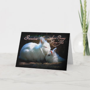 Grandma Kissing Bunnies Happy Birthday Card