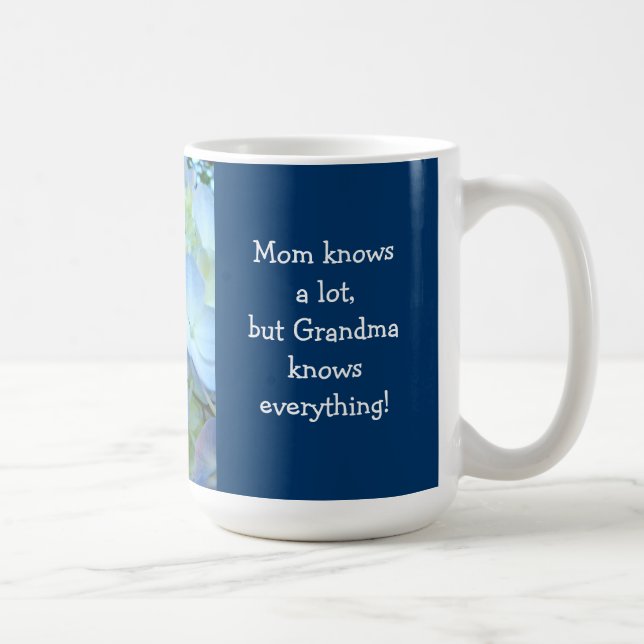 Grandma knows Everything! Coffee Mug Hydrangeas (Right)