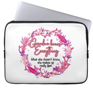 Grandma Knows Everything Laptop Sleeve