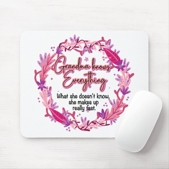 Grandma Knows Everything Mouse Mat (With Mouse)