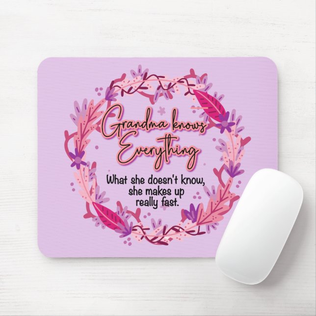 Grandma Knows Everything Mouse Mat (With Mouse)