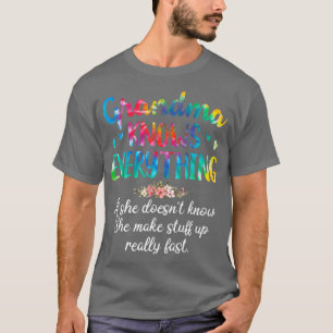 Grandma Knows Everything Tie Dye Outfit For Women  T-Shirt