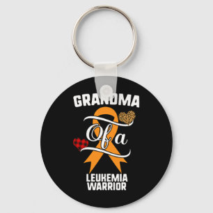 Grandma Leukaemia Awareness Leopard Buffalo Plaid  Key Ring