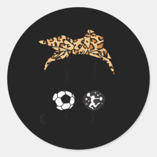 Grandma Life Hair Funny Soccer Cheer Grandma Classic Round Sticker