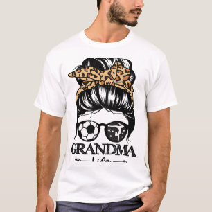 Grandma Life Messy Bun Hair Funny Soccer Gymnastic T-Shirt