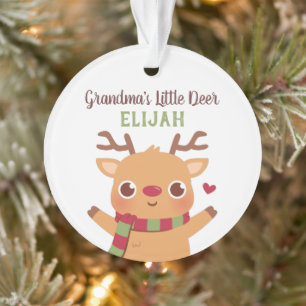Grandma Little Deer, Personalised Christmas Ornament