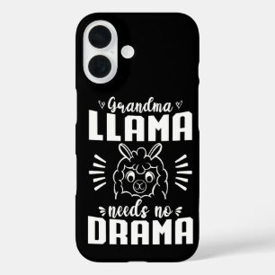 Grandma Llama Needs No Drama Cute Llama Birthday iPhone 16 Case