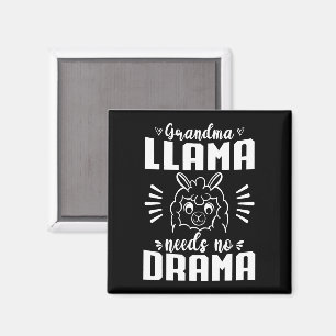 Grandma Llama Needs No Drama Cute Llama Birthday Magnet