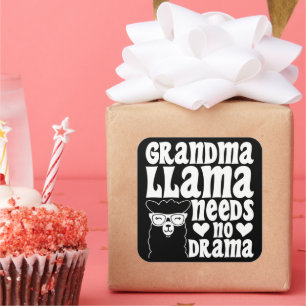 Grandma Llama Needs No Drama Mother's Day Square Sticker