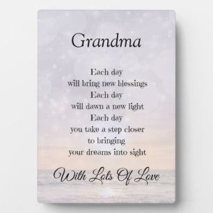 Grandma Love and Encouragement Poem design gift Plaque