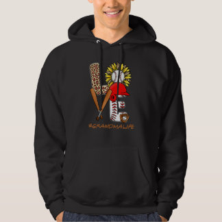 Grandma Love Baseball Leopard Sunflower Grandma Li Hoodie