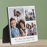 Grandma Love You 3 Photo Collage Plaque<br><div class="desc">Elegant keepsake photo plaque to celebrate the best grandma ever featuring a 3 photo collage of her grandchildren and family. Personalise "We Love You Grandma" and add the names of her grandchildren and family.</div>