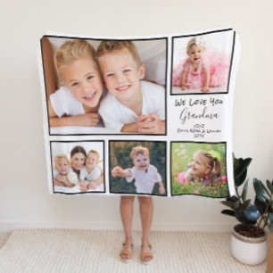 Grandma Love You Personalised Photo Fleece Blanket