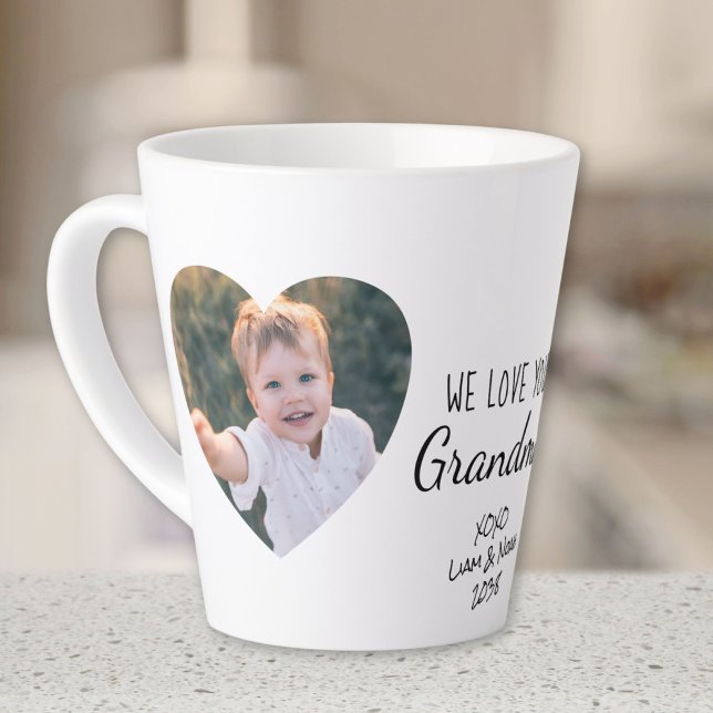 Grandma Love You Personalised Photo Latte Mug (Creator Uploaded)