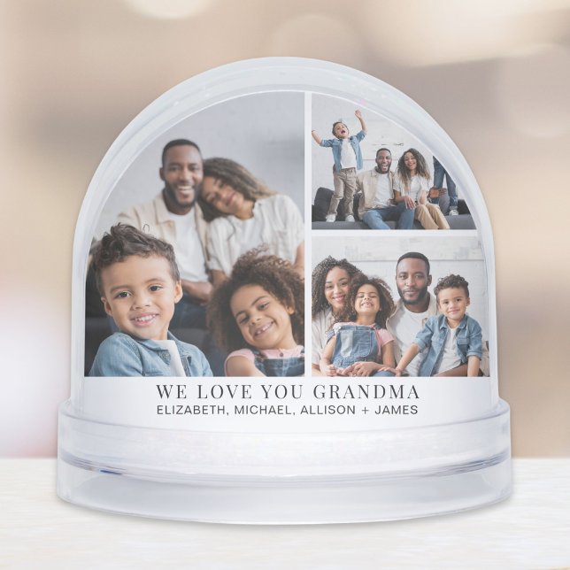 Grandma Love You Photo Collage Snowglobe (Creator Uploaded)