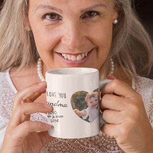 Grandma Love You Photos Hearts Coffee Mug