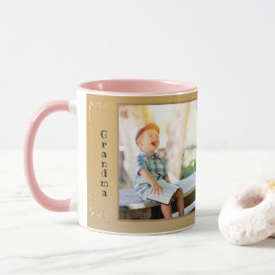 Grandma Love You Rustic Pretty Text Photo Template Mug