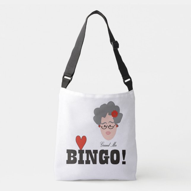 Grandma Loves Bingo Crossbody Bag (Front)