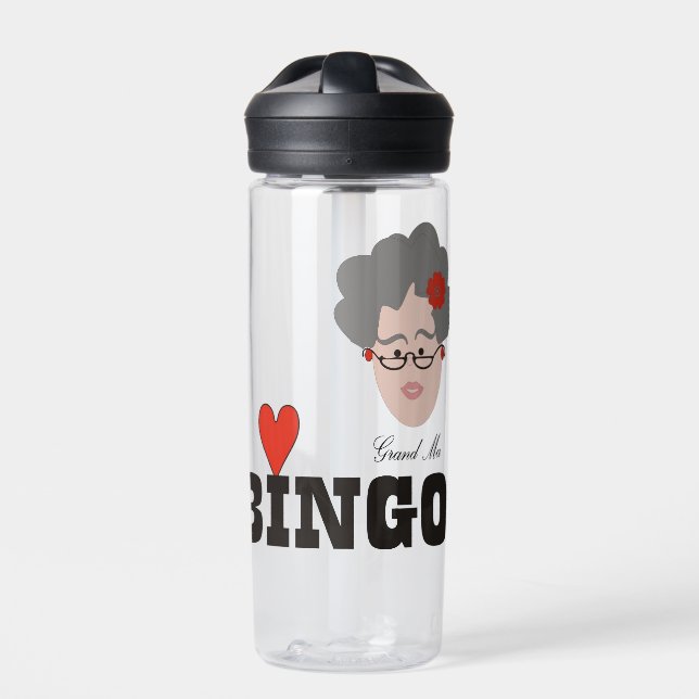 Grandma Loves BINGO Water Bottle (Front)