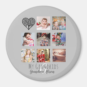 Grandma Loves Her Family Tree Photo Collage Gift Magnet
