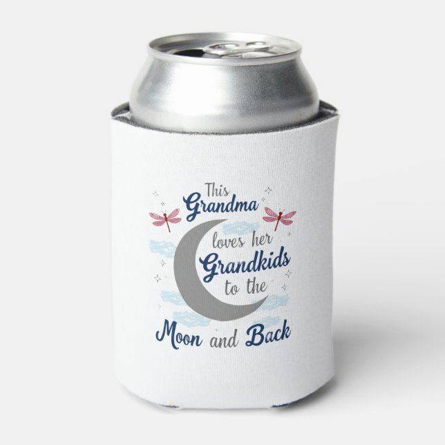 Grandma Loves Her Grandkids Dragonfly Moon Women G Can Cooler (Can Front)
