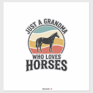 Grandma Loves Horses Vintage Engraving Shirt Desig