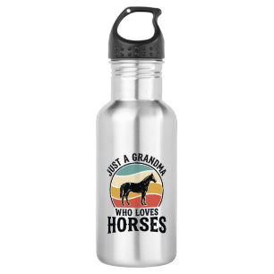 Grandma Loves Horses Vintage Engraving Shirt Desig 532 Ml Water Bottle