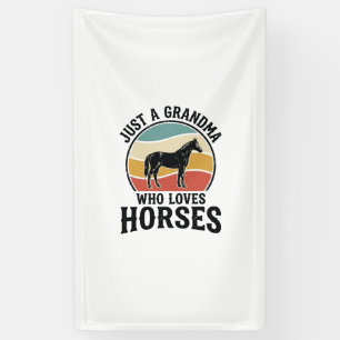 Grandma Loves Horses Vintage Engraving Shirt Desig Banner