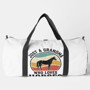 Grandma Loves Horses Vintage Engraving Shirt Desig Duffle Bag