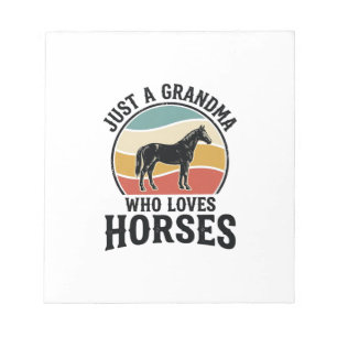 Grandma Loves Horses Vintage Engraving Shirt Desig Notepad