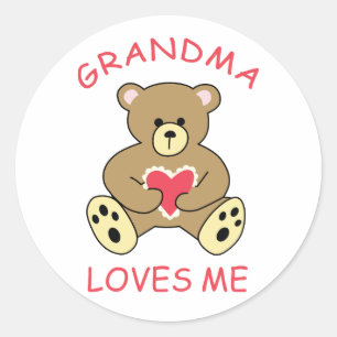 Grandma Loves Me Classic Round Sticker